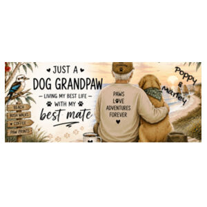 Personalised 11oz Ceramic Dog Grandpaw Mug: Custom Pet Names, Australian Artwork Design